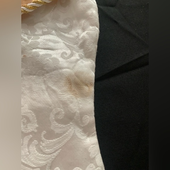 White and Gold Christmas Stocking, Preloved, 16in long - Picture 5 of 5